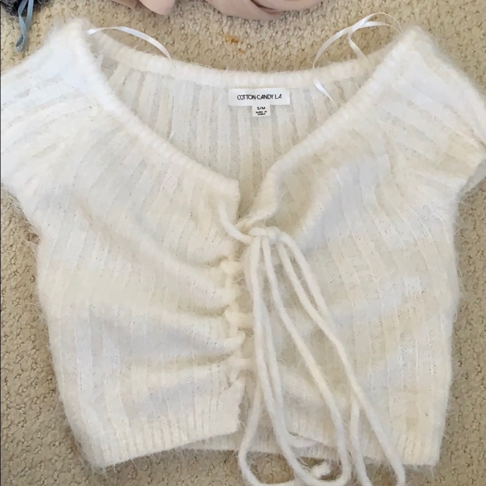 little white sweater crop top